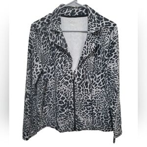 Kim Rogers Gray and White Animal Print Jacket